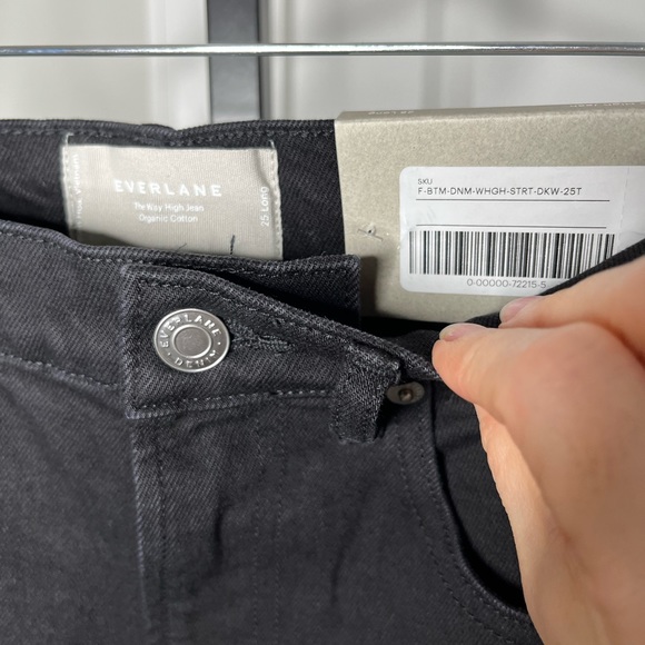Everlane The Way High Waisted Jean Raw Hem Straight Wide Leg, NWT - Picture 6 of 15